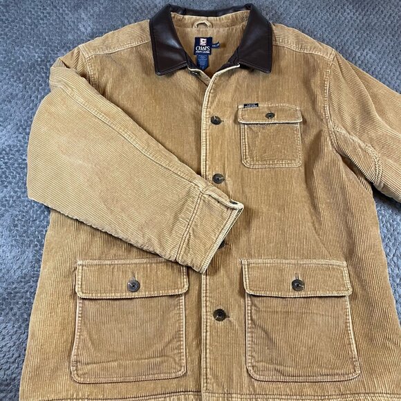 Ralph Lauren Chaps Men's Chore Jacket Sz XXL Brown Corduroy Flannel Western - Picture 1 of 8